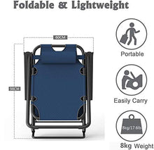 WZDD Sedia Sdraio Pieghevole, Sedia Gravity gravità Zero Sdraio da Giardino, Poltrona Relax Pieghevole Reclinabile - per Mare Spiaggia Esterno Piscina