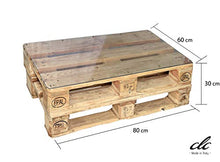 clc Tavolo Tavolino in Pallet per Salotto Interno Bar -Made in Italy- Naturale, 80x60x30