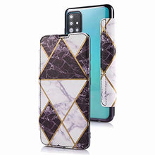TYWZ Flip Portafoglio Custodia per Samsung Galaxy A51,Marmo PU Pelle + Trasparente TPU Back Cover Placcatura Ultra Sottile Case a Libro con Tasche Carte-Nero Bianca