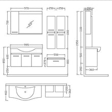Homemania ALA-761 Set Mobili Alia 100 da Bagno, Bianco, Cromo, in MDF, Ceramica, Specchio, Metallo
