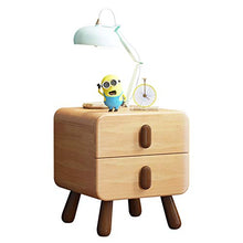 Comodino,Tavolino Laterale Comodino In Legno Massello Per Bambini, Scatola Di Immagazzinaggio Moderna, Comodino Da Camera Da Letto Mini Armadio con 2 Cassetti Di Stoccaggio, Nessuna Assemblaggio Richi