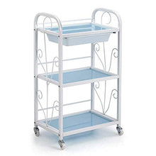 ZHFZD Carrello per Salone di Vetro, 3 Strati Parrucchiere Parrucchiere cassetto Spa Auto 46,5 × 30 × 80 cm (Colore: Viola)