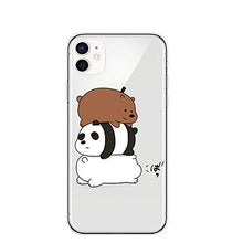 CrazyLemon per iPhone 11 Custodia Cover in silicone trasparente Protezione anticaduta Custodia protettiva in TPU opaca antiscivolo per iPhone 11 - Tre orsi