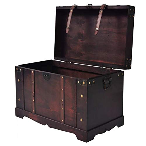 Pissente - Scatola portatesoro, stile Vintage, con serratura e tavolino da caffè, portatile, multifunzione, per soggiorno, camera da letto, caffè, 66 x 38 x 40 cm
