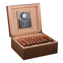 Cigar Humidor, Pelle Shell Portatile Cigar Humidor Umidificatore Legno di Cedro può Contenere Circa 50-70 (264 * 226 * 118Mm)