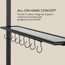 blumfeldt Steakhouse - Copertura per Griglia, Protezione Barbecue, Gazebo, 220x215x140cm, Poliestere, 180 g/m², Ripiani Interni Vetro, Ganci per Utensili, Ignifugo, Acciaio, Colore Grigio