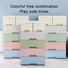 ZKHD Cassettiera A Doppio Cassettiera in Plastica Bianca da 50 Cm, Semplice Scatola di Immagazzinaggio dell'Armadio per Bambini, Armadietto dell'Armadio,6 Floors