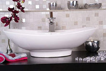 VBChome Lavabo in ceramica, 60 x 40 x 17 cm, design ovale, lavabo, per bagno, lavandino d'aspirazione, per ospiti, WC