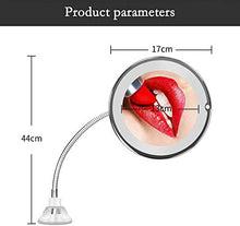 Specchio da trucco con ingrandimento 10x, regolabile, a collo di cigno flessibile, a forma di ventosa, specchio cosmetico per camera da letto, bagno