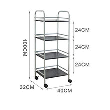 YIN YIN Carrello per Ripiani Cremagliera Multi Livello Cucina in Metallo 4 Strati cremagliera Bagno Grande Soggiorno 40X32X100 Argento Carrello a rulli (Size : 40X32X100CM)