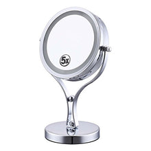 WM Creative Specchio da trucco da 15 cm con accensione, zoom bifacciale + design a doppia staffa, con pulsante di diametro 10,21 cm