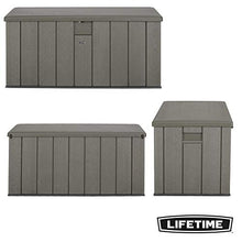 Lifetime Wood grain strutturato in plastica scatola portaoggetti Desert sabbia/grigio, 151 x 72 x 69 cm