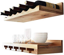 Splendidamente Doppio ripiano per Bottiglie, Scarpe da Ginnastica per Vino in Legno in Stile Europeo, portabottiglie con Bordo a Parete, portabicchieri per Tazze capovolte, Bar Decorativo da Cucina a