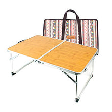Camping Tavolo Pieghevole Leggero Beach Borsa Pesante Portatile da Tavolo in Alluminio con Carry Bag Outdoor Barbecue Viaggiare Bamboo Laptop Desk,A