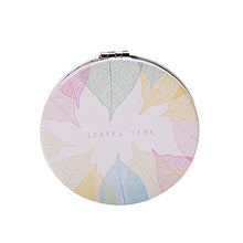 Fablcrew Specchio Portatile di Trucco Specchio Design Carino, Motivo a Foglie Colorate Size 7cm * 7cm