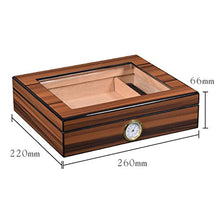 SHAO1 Cigar Humidor, Portasigari di Legno Portatile di Viaggio Portasigari Esterna Humidor Caso Cigar Box di Stoccaggio con L'igrometro E Umidificatore (260 * 220 * 66Mm),D