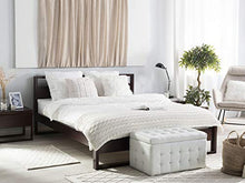 Beliani Letto Matrimoniale in Legno di Pino Scuro a Doghe 180 x 200 cm Giulia