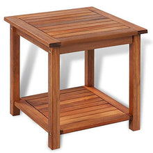 Dioche Comodino, design industriale, comò con ripiano in legno di acacia massiccio, 45 x 45 x 45 cm