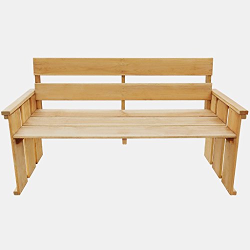 mewmewcat Panchina da Giardino 160 cm in Legno di Pino FSC Impregnato 160x55x89 cm