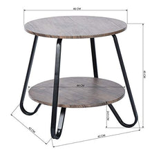 MEUBLE COSY - Comodino rotondo con contenitore scandinavo industriale, design moderno, marrone, 46 x 46 x 45 cm