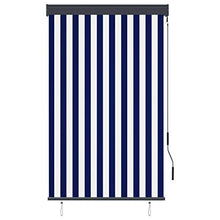 FAMIROSA Tenda a Rullo per Esterni 100x250 cm Blu e Bianca