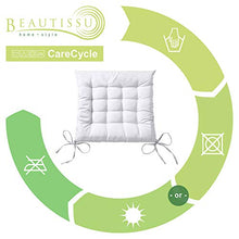 Beautissu Set da 4 Cuscini da Sedia Trapuntati Lea 40x40x5cm - Blu - con Laccetti - per casa o Giardino