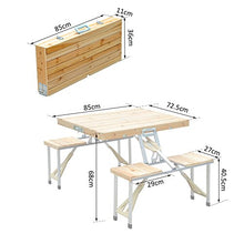 Outsunny Tavolo da Campeggio Pieghevole a Valigetta con Sedie in Legno, Tavolo da Picnic Telaio in Alluminio per Esterno