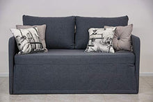 Ponti Divani - COMPACT - divano letto compatto salvaspazio - divanoletto artigianale, made in italy con materasso in poliuretano espanso 155x85 - divano letto una piazza e mezzo - Tessuto Grigio Scuro