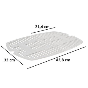 BBQ-TORO Set Griglia in Acciaio (2 pezzi) adatto per Weber Q100 | Serie grill elettrico e grill a gas | si adatta perfettamente a Q1000 - Q1200 - Q1400
