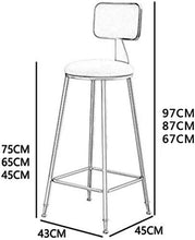 Sgabelli Sgabello Da Bar Nordico Ferro Art Schienale Alto Sgabello Rotondo Sedile In Velluto Sedia Da Pranzo Per Il Tempo Libero Bar Moda Semplice Sedia Da Pub Cafe Restaurant Counter (6 Colori)