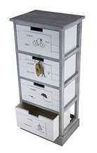 fumer Cassettiera 4 Cassetti in Legno Massello 38x28x86 cm Marilyn Grigio