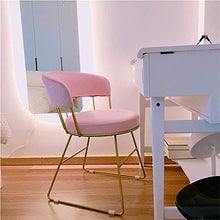EXCLVEA Sedile per Trucco per Camera da Letto Salotto Rosa Vanity Sedie Accent Imbottito di Trucco Gambe feci con placcatura in Oro Metallo for Camera da Letto in Camera da Pranzo Cucina Patio
