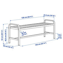 SJÄLLAND panchina, esterno 136x42x52 cm grigio chiaro/marrone chiaro