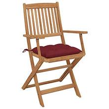 vidaXL Sedie da Giardino Pieghevoli 4 pz con Cuscini Massello Acacia