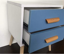 Zhicaikeji Comodino della Camera da Letto Creativo di Moda Semplice Stile Nordico Blu Bianco Scaffale da mensola in Legno