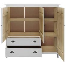 FAMIROSA Armadio a 3 Ante Hill Range Bianco 142x45x137 cm Legno di Pino Bianco