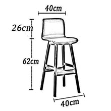 XEWNEGTZI Sgabello da Bar per La Colazione in Legno per La Casa, Sedile in PU E Schienale Ergonomico, per Sgabello Alto da Bancone/Ristorante/Pub, Carico 160 kg (8 Colori, 62 Cm)(Color:Giallo)