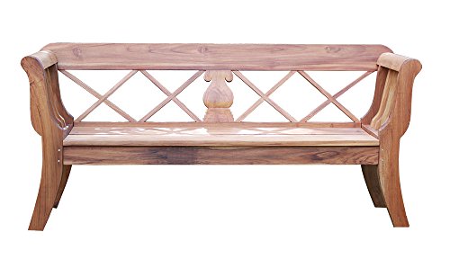 Biedermeier - Panchina da giardino in legno di teak, lunghezza 200 cm