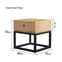 BJLWTQ Tabella di Legno Solido Americano Ferro battuto Divano Piccola Parte Antico Angolo Diversi Semplice Comodino Piazza Salotto con cassetto Tavolino