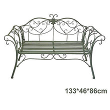 GaoF Panchina Doppia per Esterni in Ferro battuto, Sedia per Il Tempo Libero con Decorazione Portico da Giardino, panchina in ghisa con Schienale e braccioli, Adatta per terrazzo, Balcone, Prato