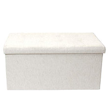 The Home Deco Factory HD6324 - Baule pieghevole, in lino, 76 x 38 x 38 cm, colore: Beige
