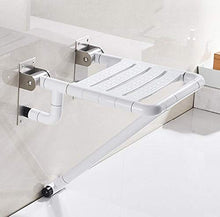 GYCS Sgabello da Bagno Bianco/Sedile Pieghevole Antiscivolo in Acciaio Inossidabile 304 / Sgabello da Parete per Doccia/Bagno per Anziani disabili Donne Incinte Sedia da Bagno Sgabello da Bag