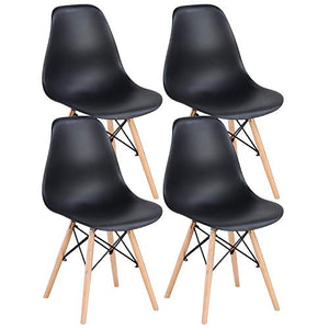 Injoy Life - Sedie da pranzo in stile retrò per cucina, soggiorno, sala da pranzo, 4 pezzi, colore: nero