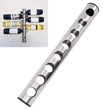 Bicaquu Portabottiglie da Parete Portabottiglie Verticale Durevole, portabottiglie, per Vino da Bar per Uso Domestico(Stainless Steel 8 Holes)