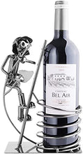 Brubaker Titolare Bottiglia di Vino Supporto Vigile del Fuoco su Scala Oggetto Decorativo Metallo con Biglietto d' Auguri per Vino Regalo