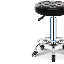 Rotondo Rotolamento Sgabello Pu Altezza Altezza Regolazione Moderna Industrial Metal Stile Swivel Spa Salon Tatuaggio Lavoro Massaggio Sgabelli Piccoli (Bianco Nero)