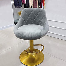 Sgabelli da Bar Sedia Sgabelli ad altezza regolabili Sgabelli set di 4, sedie a barre Contatore sgabello Grigio Velvet Seat in velluto Gamba in metallo oro con poggiapiedi Colazione bar sgabello da ba