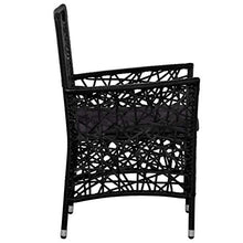 vidaXL 2X Sedie da Pranzo da Esterno in Polyrattan Nero Giardino Seduta Sedile