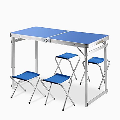 Rund Tavolo da Campeggio Pieghevole A Picnic A Picnic Leggero in Alluminio da 1,2 M per Cucina Interna Ed Esterna, Sala da Pranzo, Sala da Pranzo, Buffet E Giardino(Color:Blu)