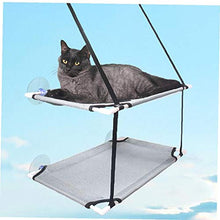 Letto per gatti Livelli Pet Window Perch doppie Cat amaca riposo Sedile Pet Hanging letto per i Sunbath Grey